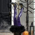 thumbnail image 4 of 2 Pcs Halloween Witch's Legs,Halloween Witch Legs Prop,Plush Stuffed Witch Legs with Shoes, Sticking Out of Window Door Car Auto Trunk Outdoor Novelty Hanging Car Trunk Yard Decor,(Purple), 4 of 8