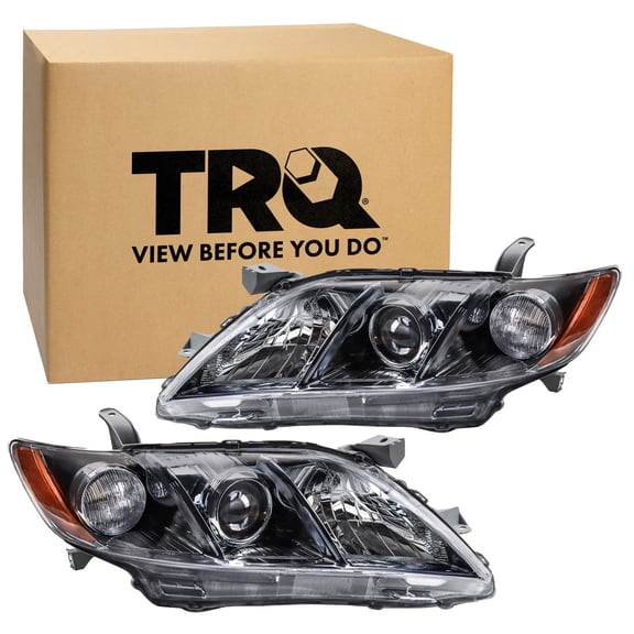 TRQ Headlight Assembly Set TO2502174 TO2503174 Fits 2007-2009 Toyota Camry