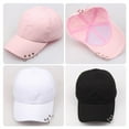 thumbnail image 4 of Whoamigo Unisex Metal Ring Baseball Cap - Korean Streetwear Style, Adjustable, 4 of 21