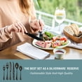 thumbnail image 6 of Bluebow 48-Piece Black Silverware Set with Steak Knives, Flatware Cutlery Set for 8, Food-Grade Stainless Steel Kitchen Tableware Set, 6 of 8