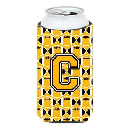 

Carolines Treasures CJ1080-CTBC Letter C Football Black Old Gold and White Tall Boy Beverage Insulator Hugger Tall Boy