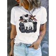 thumbnail image 2 of Creative Cartoon Puppy Pattern Print Women's Fashion Trendy Round Neck Short Sleeve, Simple Casual Sports T-shirt, Comfortable Holiday Summer Top Women's Clothing, 2 of 8
