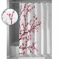thumbnail image 3 of Shower Curtain Bathroom Set Spring Pink Floral Cherry Blossoms Waterproof Fabric Shower Curtains with Grommets&Hooks Japanese Flowers Privacy Bath Curtain for Bathtub 72x84in, 3 of 7