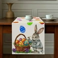 thumbnail image 2 of Hearth & Gear Easter Table Runner Linen Bunny Print Home Tablecloth Holiday Party Table Decoration Tablecloth Mat H End Table Small Dining Table Rug Back to School Table Table 48 Inches Napkins, 2 of 5