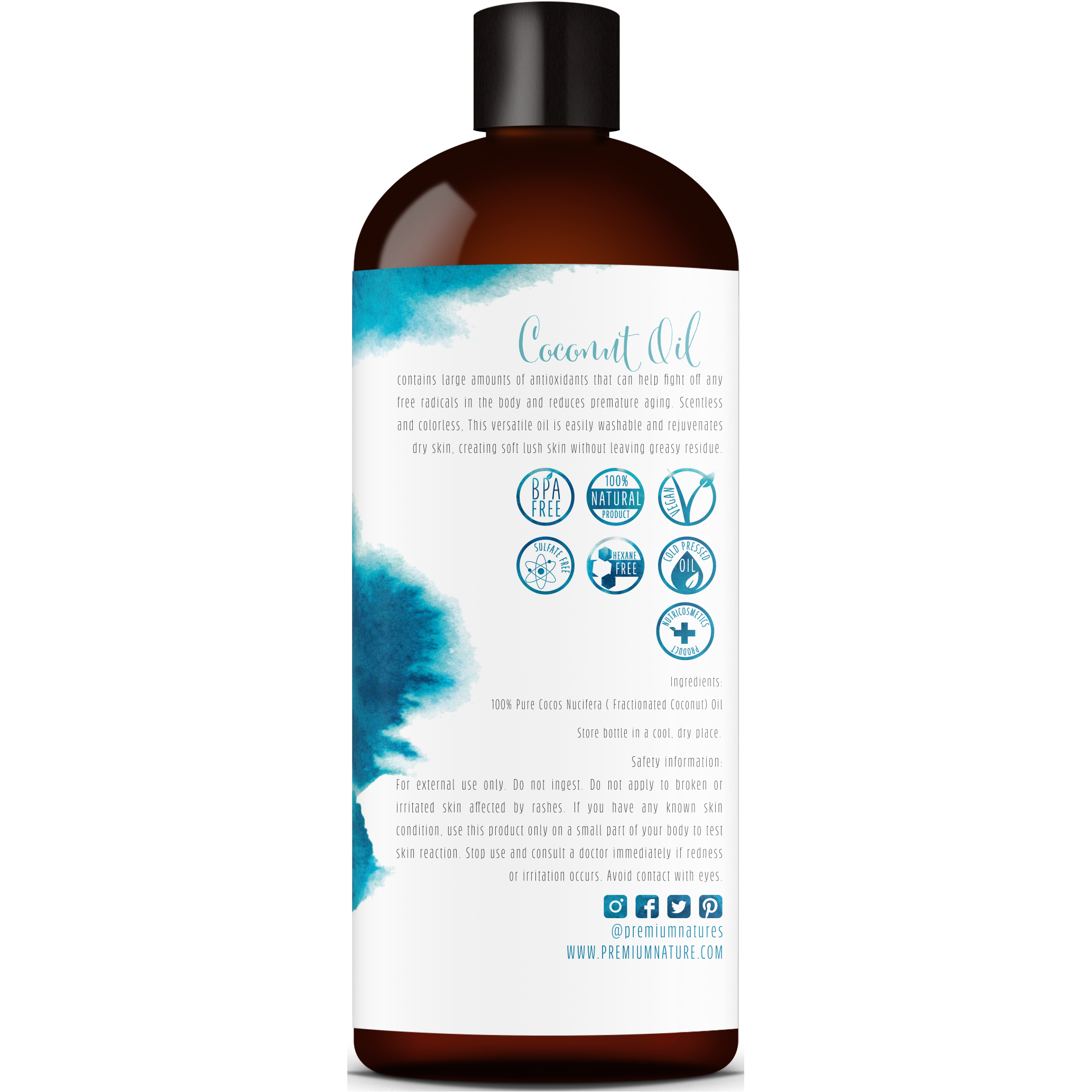 Fractionated Coconut Oil Skin Moisturizer Natural Pure Carrier