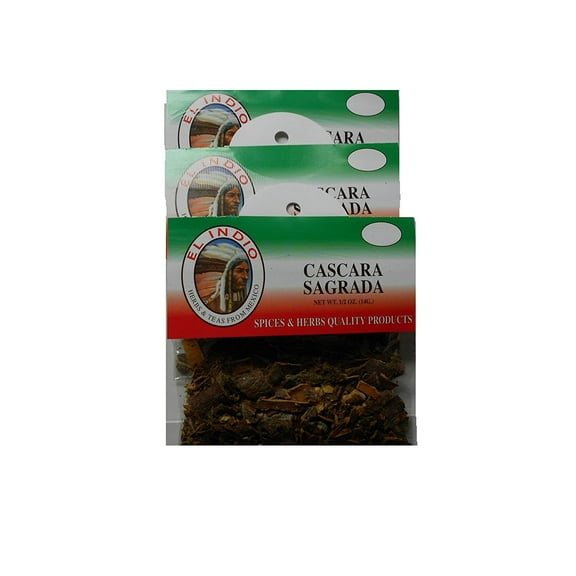 El Indio Tea/ Hierba Cascara Sagrada-Dried Natural Herbs Net Wt. 1/2 oz. (14 g)-3 Pack