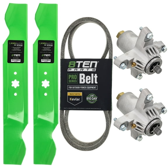 8TEN Spindle Blade Belt Kit for MTD 38 inch 600 Series 918-0138 918-0142C MK1001914
