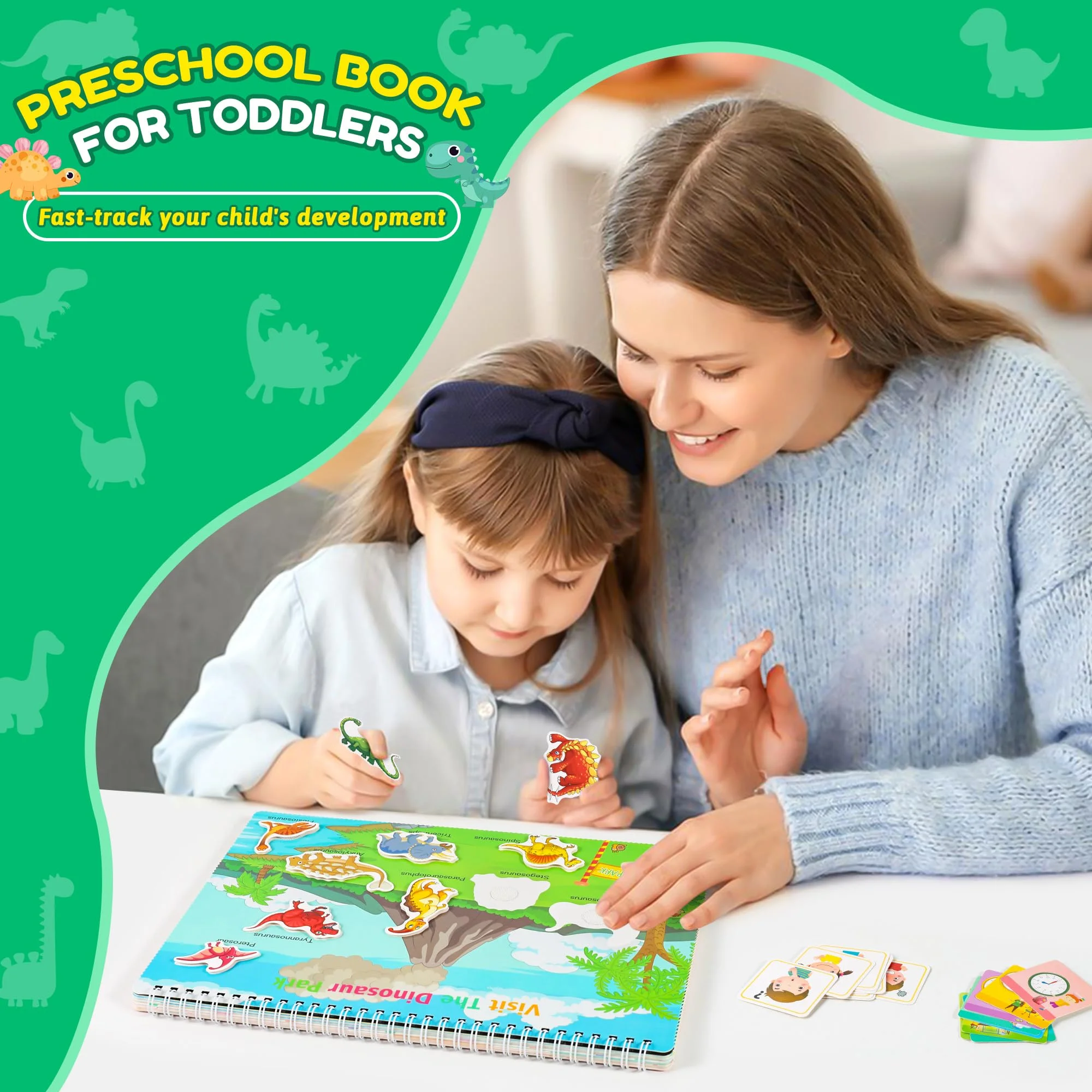 Toddler Preschool Learning Busy Book, 32 Themes Montessori Activities Workbook Education Toy, Kindergarten, Children's Day, Christmas