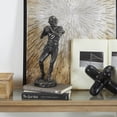 thumbnail image 2 of 6" x 16" Silver Polystone Football Player Sculpture, by DecMode, 2 of 9
