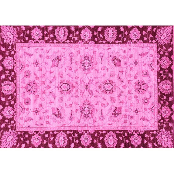 Ahgly Company Indoor Rectangle Abstract Pink Modern Area Rugs, 6' x 9'
