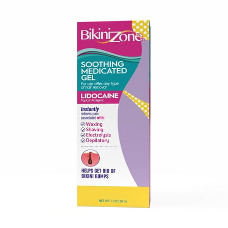 Bikini Zone Medicated Aftershave Gel for Sensitive Skin, Clean Mint Scent, 1 oz