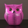 thumbnail image 3 of jifeng Ornement Animal, Décoration en Résine Faite à la Main Hibou Statue Fuchsia, 3 of 8