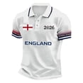 thumbnail image 3 of Men's England Soccer Polo Shirt with St George's Cross & "2026" – Patriotic Short Sleeve Button-Down Top for Football Matches, Fan Events & Casual Wear – Breathable Slim Fit Collared Shirt (S-XXXL), 3 of 3