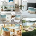 thumbnail image 6 of Waterproof Throw Pillow Covers Set of 2, 26x26 Inch Teal Brown Ombre Decorative Pillowcases Outdoor Pillow Slip Cushion Covers Set for Couch Tent Modern Gradient White Geometric, 6 of 7