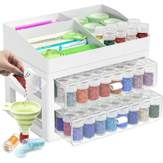 GUSTVE Storage Container Set 60 Slots Waterproof Diamond Art Storage Box  Portable Diamond Painting Accessories Organizer with Lables 
