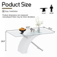 thumbnail image 2 of 63" Modern Glass Dining Table for 6, Rectangular Tempered Glass Top and X-Shape Base for Dining Room, Home Office, Meeting, 2 of 7