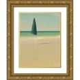 thumbnail image 1 of Della Latta, Massimo 12x14 Gold Ornate Wood Framed with Double Matting Museum Art Print Titled - The green umbrella, 1 of 4