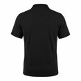 thumbnail image 7 of Men Polo Shirts Solid Color Summer Casual Knit Short Sleeve Button Down with Pattern Business Collar Breathable Golf Shirts for Men Black L, 7 of 7
