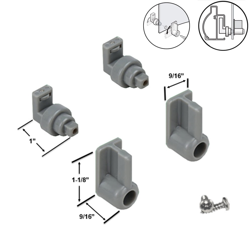 Gray Plastic Frameless Sliding Curved Glass Shower Door Lower Guide