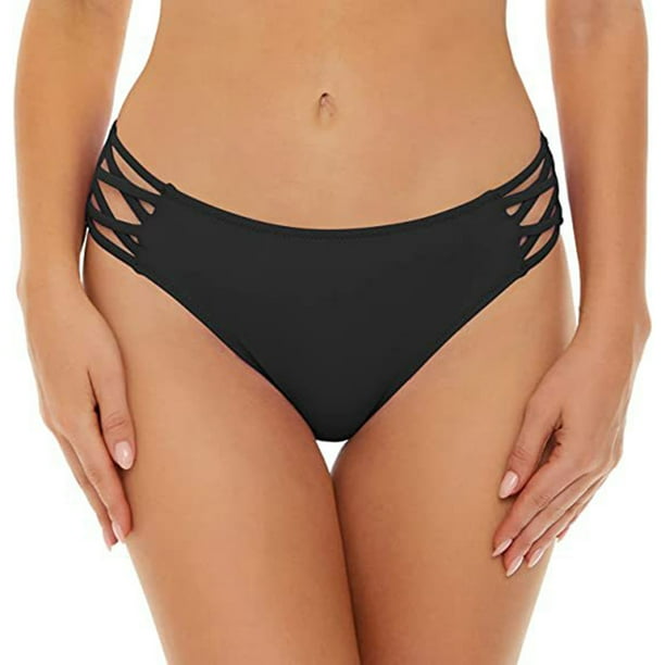 TINZ Women Print Low Waist Brazilian Bikini Bottom Swimwear Briefs