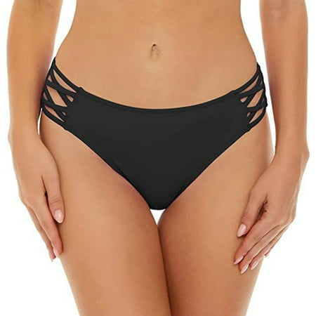 CAICJ98 Swim Shorts Women Women Brazilian Bikini Bottom Thong Bathing Beach Swimsuit Swimwear Black XS