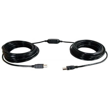 UPC: 0757120389897 | C2G 38989 USB Active Cable – USB 2.0 A Male to B Male Active Cable for Printers and Scanners  Center Booster Format  Black (25 Feet  7.62 Meters)