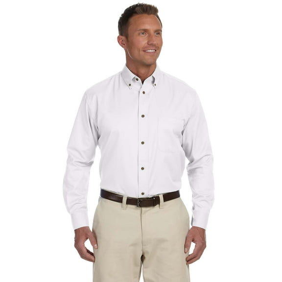 Harriton Men's Tall Easy Blendâ„¢ Long-Sleeve Twill Shirt with Stain-Release - M500T