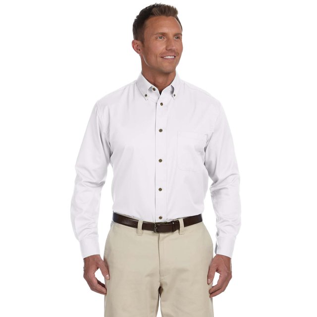 Camisa de sarga de manga larga Easy Blend™ para hombre con quitamanchas BLANCO 3XT harriton M500T