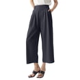 thumbnail image 4 of Yubnlvae Women's Wide-Leg Barrel Pants with Elastic High Waist Stylish Palazzo Trousers for Business & Casual Wear (A | L), 4 of 9