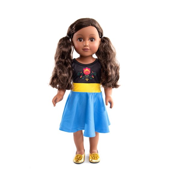 Vestido de princesa Twirl de Little Adventures (Alpine) - Ropa de fiesta y juego de simulación para niños lavable a máquina sin brillo - Muñeca no incluida