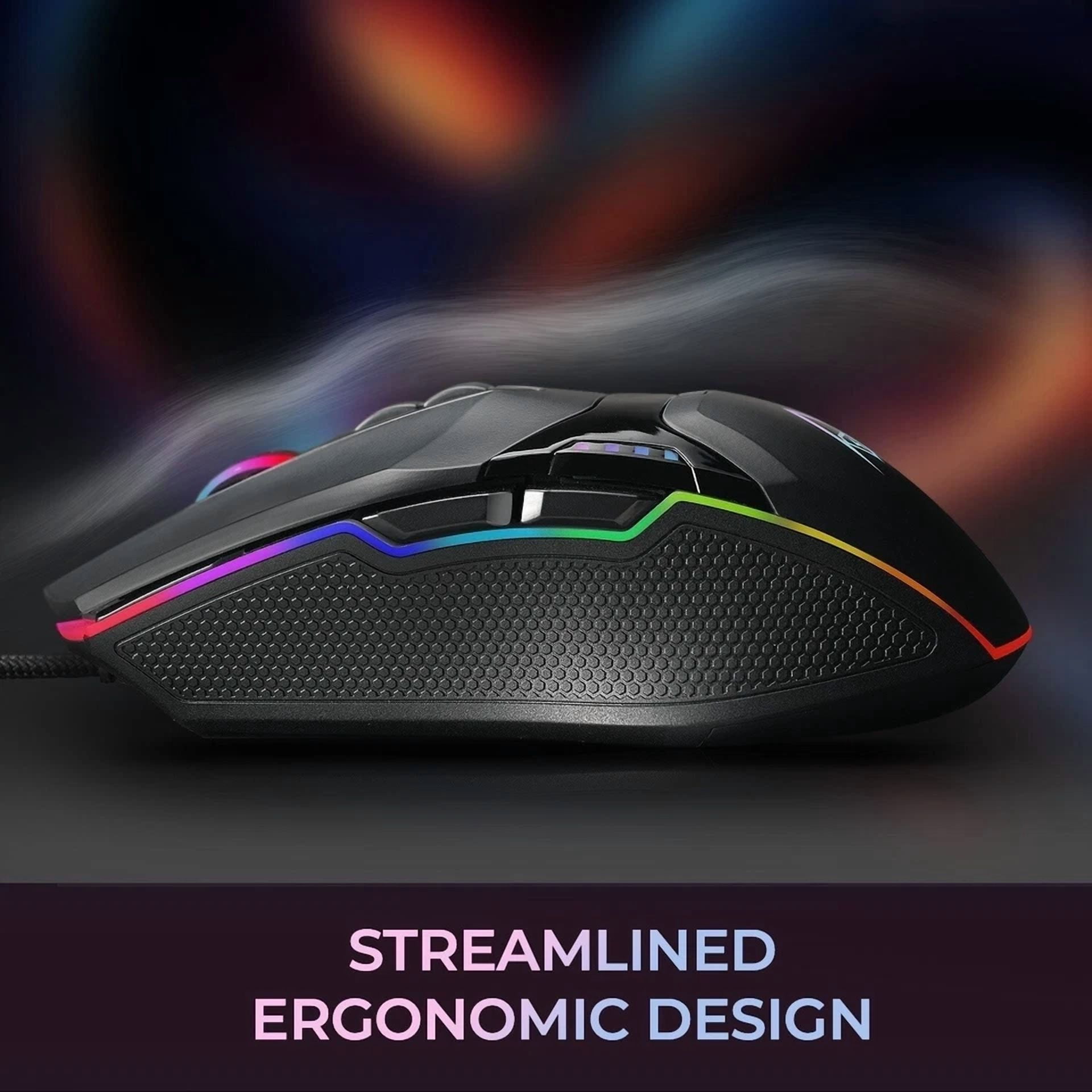 CIRCLE- Wired Usb Rgb Illuminated Gaming Mouse Adjustable Weight 6 Level Dpi