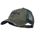 thumbnail image 2 of Papa Embroidered Low Profile Cotton Mesh Cap - Green OSFM, 2 of 5