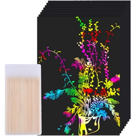 Scratch Art Paper Rainbow SetsScratch Off Paper Present for Kids Scratch Off Set Crafts Classroom Supplies KitsKids Party Games