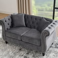 thumbnail image 5 of Grey Velvet Chesterfield 2 Person Sofa with Hand - crafted Nailheads / Rich and Luxurious Visual Effect, 5 of 5