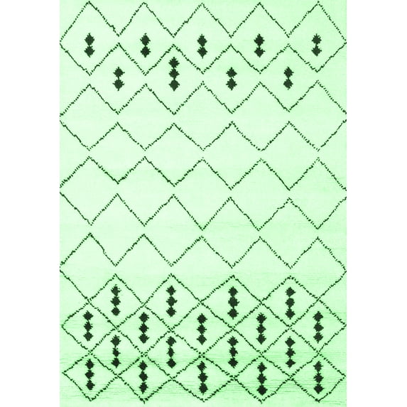 Ahgly Company Indoor Rectangle Solid Emerald Green Modern Area Rugs, 8' x 12'