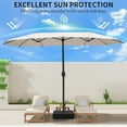 thumbnail image 4 of 15FT Double-Sided Patio Umbrella – Large Outdoor Market Umbrella with Crank, UV Protection, Water-Resistant Fabric for Backyard, Garden, Pool (Base Not Included), 4 of 14