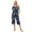 Navy Blue Flowers, variant on Ekouaer Pajama Set for Women 2 Piece Capri Pants Short Sleeve Top Sleepwear Soft Pjs Loungewear with Pockets