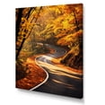 thumbnail image 2 of Designart "Golden Autumn Road" Landscapes Canvas Wall Art - Modern Orange Road Entryway Wall Art Print, 2 of 6