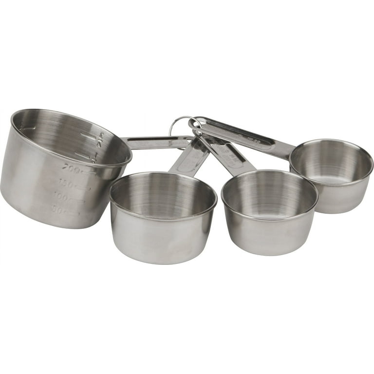 Mercer Culinary M32007 4-Piece Stainless Measuring Cup Set 