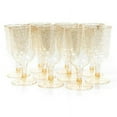 thumbnail image 1 of MATANA 50 Gold Glitter Plastic Wine Glasses, 6oz - Sturdy & Reusable, 1 of 2