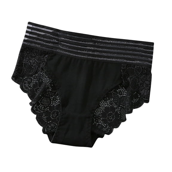 TFEOQRY Women's Shapewear Panties Solid Color High Waist Lace Seamless Cinched Wide Waistband Underwear Black