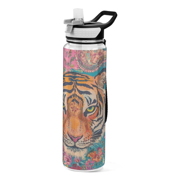 BZSMCE Sport Bottle Stripes on Pink Outdoor sports Water Bottle Size: 10.4x3in