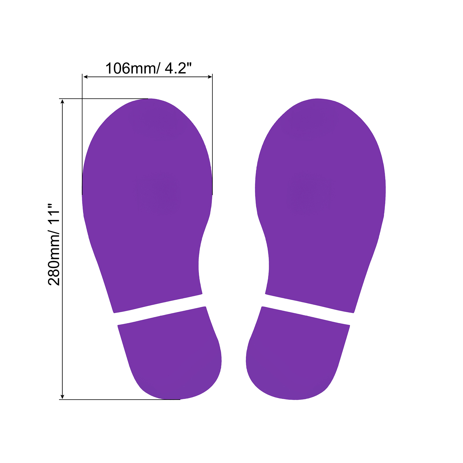 Unique Bargains Footprint Sticker Floor Decal Sign for Class Dark Purple 11x4.2"