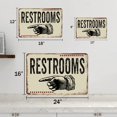 thumbnail image 5 of Restrooms Sign Light Putty Restaurant Decor Wall Art Vintage Bathrooms Restroom Decorations Arrow Pointer Signs 8 x 12 Matte Finish Metal 108120061057, 5 of 7