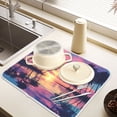 thumbnail image 6 of Ryvnso Sunset Landscape Dish Drying Mat for Kitchen Countertop 18x24 Large Dish Pad Drainer Rack Dish Sink Mats, 6 of 7