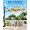 thumbnail image 5 of BouPower 10 FT Cantilever Patio Umbrella, Outdoor Offset Market Umbrella with Cross Base, Aluminum Frame, 360° Rotation, Adjustable Tilt, Waterproof Sunshade Deck Umbrella for Backyard, Garden, Pool, 5 of 6