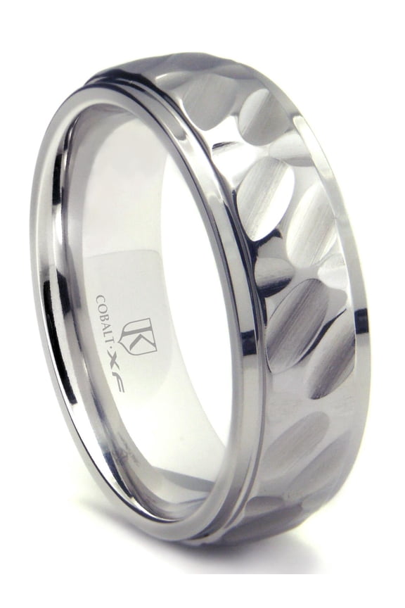 Cobalt Xf Chrome 8MM Hammer Finish Wedding Band Ring Sz 9.5