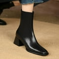 thumbnail image 4 of NECHOLOGY Botas Mujer Adulto Femenino Zapatos Botines para mujer Botines de de otoño e invierno para mujer, tacón grueso, tacón medio, Color sólido, cremallera lateral, cómodos (Black, 7.5), 4 of 7