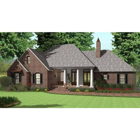 TheHouseDesigners-5613 French Country House Plan with Basement Foundation (5 Printed Sets)