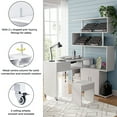 thumbnail image 5 of Advwin L-Shaped Rotating Manicure Table Nail Desk with Stool & Electric Downdraft Vent, White, 5 of 9